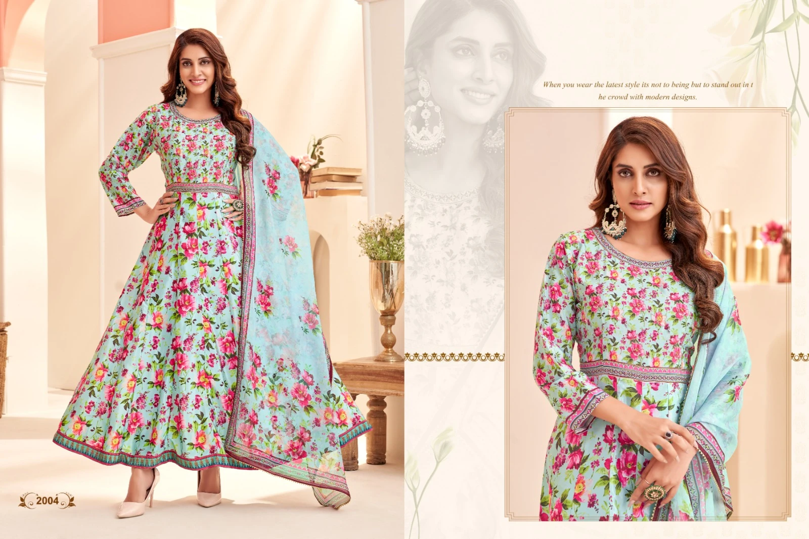K.F Aaisha Maslin Wholesale Anarkali Readymade Salwar Suit Catalog — Wholesale Readymade Suit, MPA wholesale from Surat - Gallery Image 4